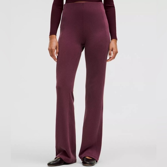 lululemon athletica Pants - New LuluLemon Size 8 Ribbed Softstreme Flared Pant Size 8 in Color Garnet